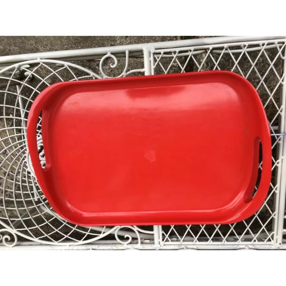 Zak Designs MCM Red Melanine Oval Tray